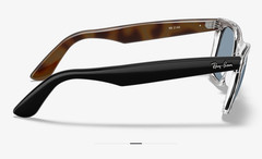 Ray-Ban original wayfarer classic 50-22 Custom Blue Lenses Transparent Grey