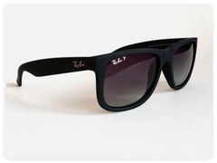 Ray-Ban Justin RB4165 622/T3 Matte Black Grey Gradient Polarized Sunglasses 54mm