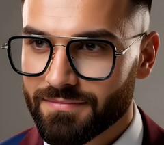 Men Sunglasses Vintage Tony Stark Cosplay Glasses Urban Fashion Street Eyewear