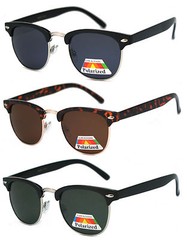 80′ s Vintage Browline Horn Rim Half Frame Color Polarized Lens Sunglasses