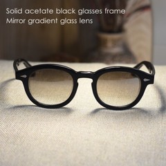 Vintage johnny depp sunglasses black glasses mirror gradient glass lens UV400