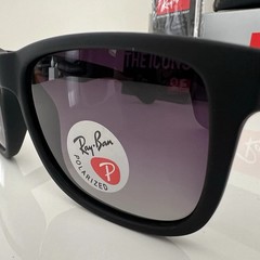 Ray-Ban Justin RB4165 622/T3 Matte Black Grey Gradient Polarized Sunglasses 54mm