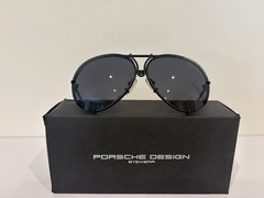 Porsche Titanium P8478 60mm Black/Grey Blue + 2 Lenses -1 Silver and 1 Brown