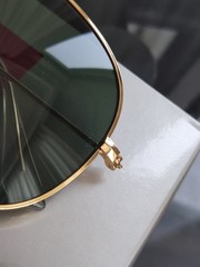 RAY-BAN RB3026, aviator sunglasses , Gold Frame/Large 62mm blackish green Lens