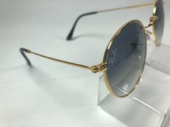 Ray-Ban RB3447 Round Gold Frame Gradient Blue Lens Sunglasses