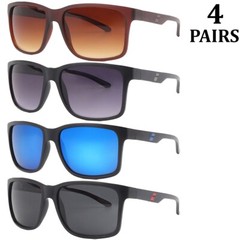 Mens Womens Sunglasses Color Mirror 4 Pairs Assorted Sport Lifestyle Frames New