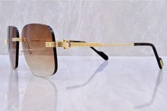 CARTIER® New rimless sunglasses C decor Chocolate Lens CT0271S
