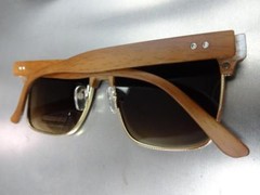 Mens Classy Elegant Modern Retro Style SUN GLASSES Square Rose Gold Wooden Frame