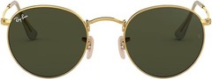 Ray-Ban RB3447 ROUND METAL 50mm Sunglasses – POLISHED GOLD GREEN LENS