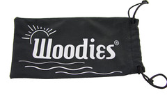Men’s Woodies Walnut Wood Sunglasses Black Plastic Polarized Lenses Case & Bag