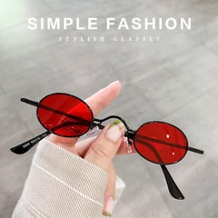 Vintage Small Round Sunglasses Retro Slender Metal Frame Candy Colors Glasses