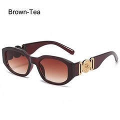 Irregular Oval Sunglasses Metal Rose Accent UV400 Unisex Retro Fashion Shades