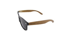 Men’s Woodies Walnut Wood Sunglasses Black Plastic Polarized Lenses Case & Bag