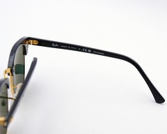Ray-Ban Sunglasses RB3016 Clubmaster Classic Polished Black & Gold Frame 51mm