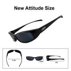 NEW ATTITUDES – Stylish Sunglasses – Blue Lenses, MATTE Black Frame