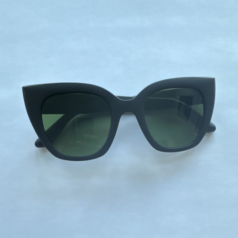 TOMS Sydney Traveler Collection Men’s Square Sunglasses Black Frame Green Lens