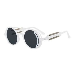 Retro Gothic Steampunk Round Sunglasses Men Women Circle Frame Sun Glasses