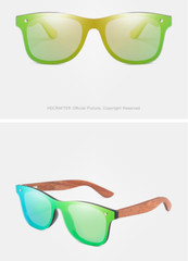 Unisex Wood Polarized Sunglasses Wooden Temple Frameless Square Glasses New
