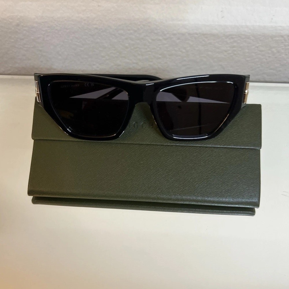 Longchamp L0774S 001 Square Sunglasses Black Frame Gray Tinted 54-17 140
