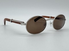 PREMIERE DE CARTIER C DECOR BROWN WOOD FULLRIM OVAL SUNGLASSES NEW GENUINE $3400