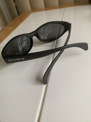 Vintage Bolle Lodo 1748201038 CE Black Oval Wrap Sunglasses