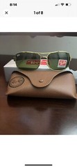 Ray Ban Green Classic G-15 Rectangular Men’s Sunglasses RB3379 004/58