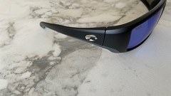 Costa Del Mar Sunglasses Blackfin Black Matte Frame 580P Green Mirror W/Case -FS