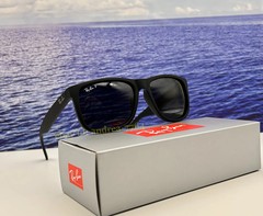 Ray-Ban RB4165 Justin Polarized Sunglasses Matte Black/Grey 100% UV 54mm Classic