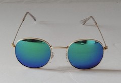 Sunglasses Ray-Ban RB3447 Green & Blue Mirror lens Gold Frame Unisex