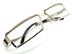 Men Classy Elegant Modern Contemporary Clear Lens Eye Glasses Silver Metal Frame