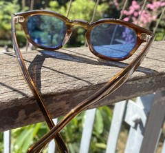 Men Bamboo Acetate Glasses Johnny Depp Blue Glasses Women Blue sunglasses UV400