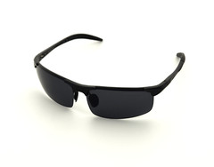 Polarized Mercedes Benz Flex Arm Metal Sports Rimless Sunglasses Black Smoke MB1