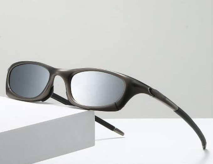 Oakley H17 Sunglasses| matte gunmetal gray Silver mirrored polarized lenses