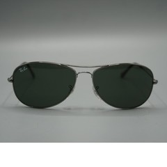 Ray-Ban Cockpit RB3362 Gunmetal Silver G-15 Green Lens Aviator Sunglasses 59