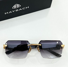 New MAYBACH THE VISIONIST I Black Horn Gold Lavender Gradient Rimless Sunglasses