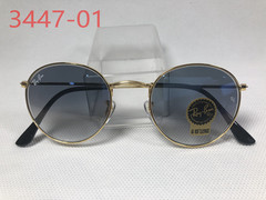Ray-Ban RB3447 Round Gold Frame Gradient Blue Lens Sunglasses