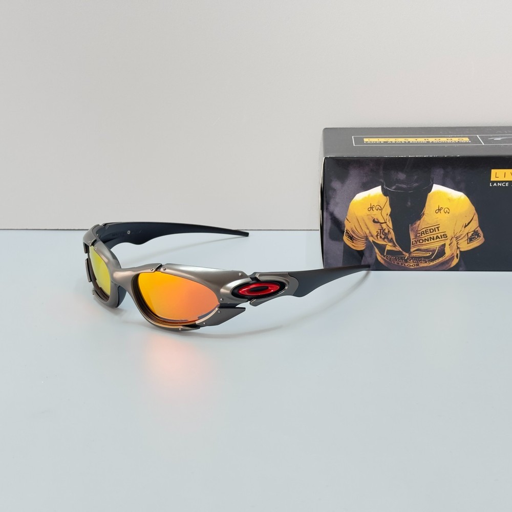 Oakley Plate Vintage 90s Silver Orange Glasses Outdoor Polarized Y2K GorpCore