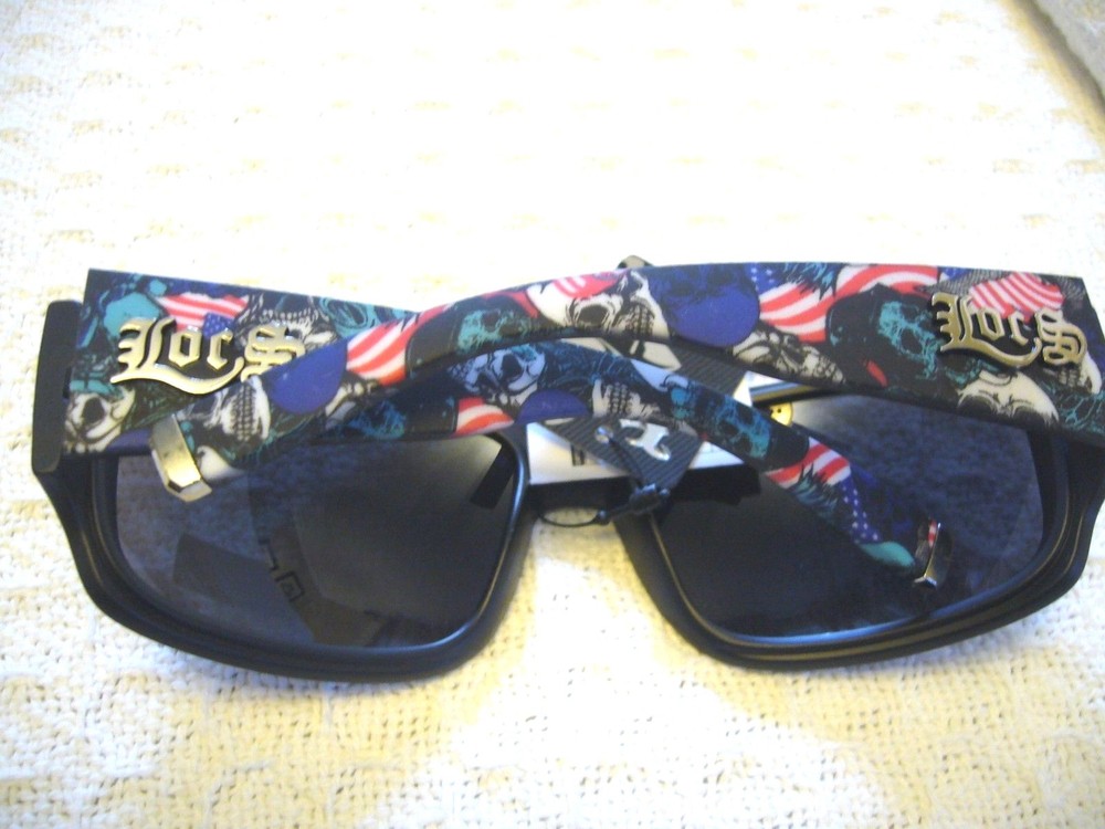 USA Men’s Sunglasses LOCS Women’s USA True Patriot The American Flag & Skulls