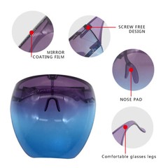 Sunglasses Full Face Cover Mask Polarized Large Mirror Durable Oversized