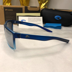 Costa Del Mar Sunglasses Matte Blue Gradient Frame Silver Mirror Polarized 580P