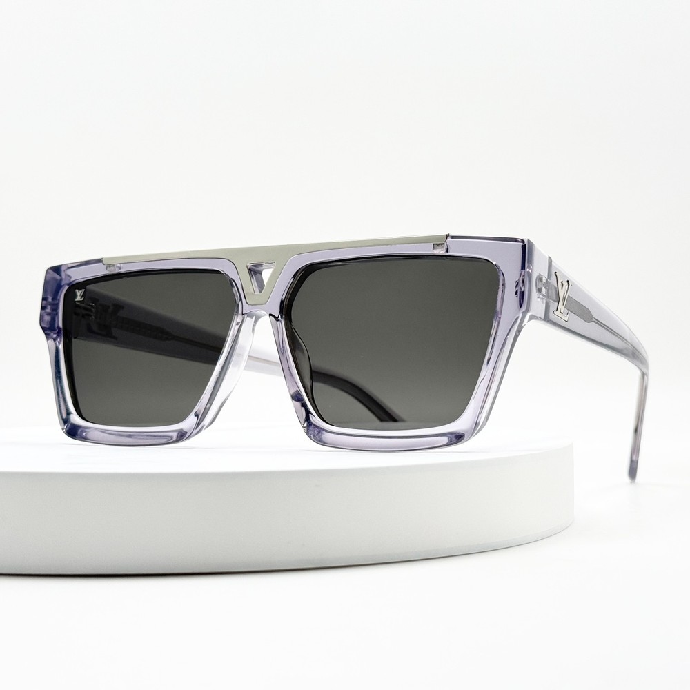 Louis Vuitton Z1502E Evidence Square Sunglasses Gray Clear Black Lens 61-13-145