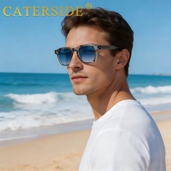 CATERSIDE Fashion Men Sunglasses Small Frame Square Personalized Design Sun