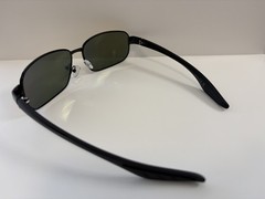 Mens Classic Rectangle Shape Sunglasses Black Metal Frame Multicolor Mirror Lens