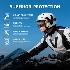 Dirt Bike Goggles Anti Fog with Clear & Grey Lens OTG Motocross Goggles for M…