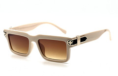 Men Sunglasses White Beige Tortoise Frame Hip Hop Style Rapper Gangster Model