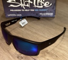 Salt Life Naples Matte Black Mirror Blue Len $189 New Salty SaltLife NWT NEW
