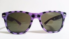 Marijuana Sunglasses Black Lenses Weed Hemp Assorted Frame Colors