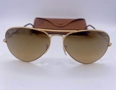 Ray-Ban RB3025 Aviator Large Metal Gold Sunglasses 001/M2 58-14 3P w/ Case