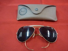 VINTAGE B&L RAY BAN GOLD PLATED OUTDOORSMAN AVIATOR SUNGLASSES w/CASE