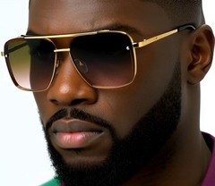 Men Designer Sunglasses Classic Green Tea Lens Gold Luxury 2022 Model New Style